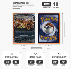 Pokemon TCG Charizard ex SV03: Obsidian Flames 125/197 Holo Double Rare TAG 10 - Image 2