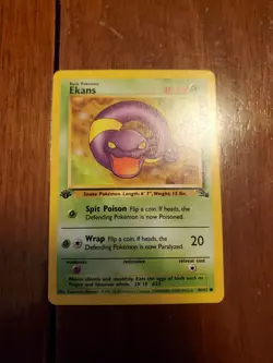 Pokemon Card Ekans 46/62 Fossil WOTC 1st Edition LP-NM - Image 1