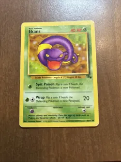Ekans 1st Edition Pokemon Card 46/62 Fossil LP - Image 1