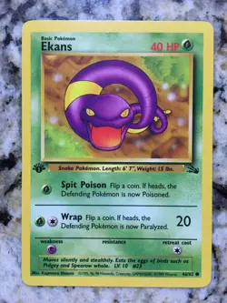 1ST EDITION 1999 POKEMON CARD FOSSIL 46/62 - EKANS MINT CONDITION - Image 1