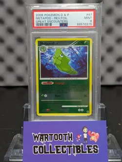 Pokemon Card Metapod Great Encounters 47/106 Reverse Holo Foil PSA 9 - Image 1