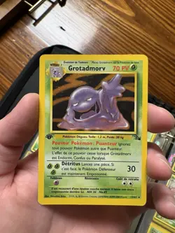 Pokemon TCG Muk 13/62 Holo Rare Fossil Card 1st Edition - Image 1