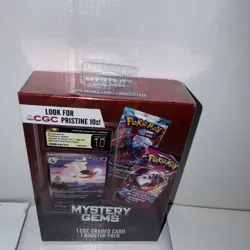 Pokemon Mystery Gems 1 CGC Graded Card & 1 Booster Pack 2025! New Sealed Box! - Image 1