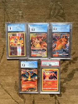 Pokemon Cards Charizard GX EX XY Graded Lot Of 5 - CGC PSA Slabs - Image 1