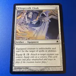 1x Whispersilk Cloak Heavy Play, English Darksteel MTG Magic - Image 1