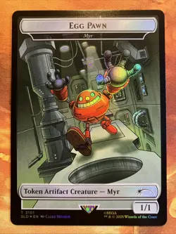 MTG Rainbow Foil Egg Pawn - Myr Token Secret Lair: X Sonic: Turbo Gear!! - Image 1