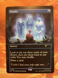 MTG Borderless Ponder Secret Lair X Avatar: The Last Airbender | A Lot to Learn! - Image 1