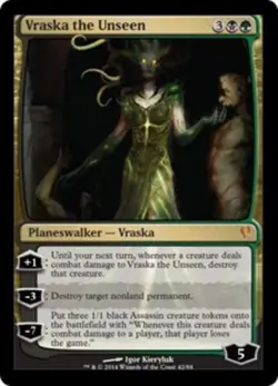 1 x Vraska the Unseen - Foil - Duel Decks: Jace vs Vraska - Moderate Play - MTG - Image 1