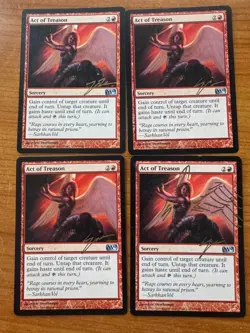 Magic MTG Act of Treason x4 M10 2010 Core Set Signed Eric Deschamps! LP 1 Alter - Image 1