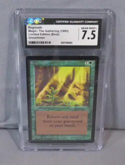 REGROWTH Limited Edition Beta 1993 MTG Magic the Gathering Graded CGC 7.5 NM+ - Image 1