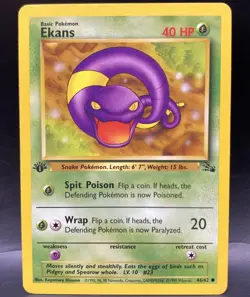Pokemon Fossil Ekans 46/62 1st Edition MP - Image 1