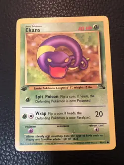 T1 Ekans 46/62 1st Edition Fossil Pokemon Vintage 1999 WoTC TCG - Image 1