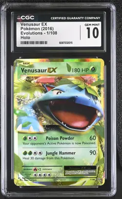 2016 POKEMON XY EVOLUTIONS #1 VENUSAUR EX HOLO CGC 10 - Image 1