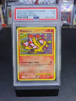 2009 Pokemon Platinum MOLTRES 149/147 Holo Supreme Victors PSA 6 - Image 1