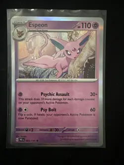 Pokemon SV Prismatic Evolutions Espeon Reverse Holo Master Ball #033/131 NM - Image 1