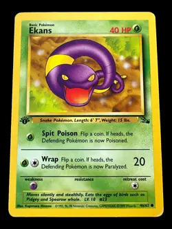 Pokemon TCG Ekans Fossil 46 Regular 1st Edition Common - Image 1