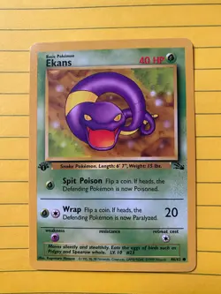 POKeMON 1st Edition Ekans 46/62 Fossil Set. Non Holo Common. - Image 1