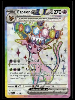 Pokemon TCG Espeon Ex 175 Full Art Prismatic Evolutions Black Star Promo NM - Image 1