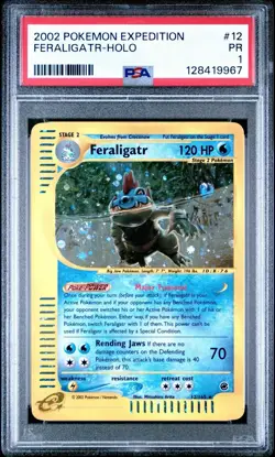 PSA 1 2002 Expedition Feraligatr Holo Foil 12/165 Pokemon with SWIRL - Image 1