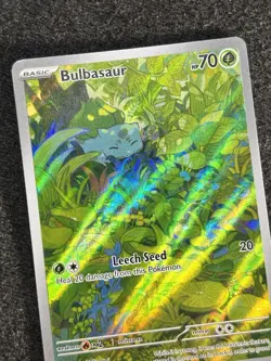 Pokemon TCG Bulbasaur 166/165 Scarlet & Violet 151 Illustration Rare 2023 NM - Image 4