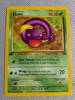 Pokemon TCG Ekans Fossil 46 Regular 1st Edition Common - Image 1