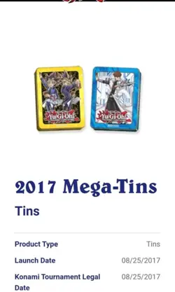 2 YuGiOh 2017 Mega Tins - Yami Yugi, AND Seto Kaiba (Sealed) - Image 4