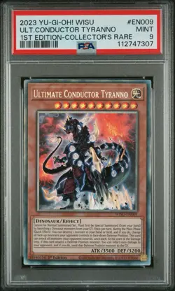 Yugioh Ultimate Conductor Tyranno WISU-EN009 Collector’s Rare 1st Edition PSA 9 - Image 1