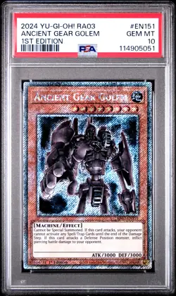 2024 YU-GI-OH! RA03-QUARTER CENTURY BONANZA 1ST ED ANCIENT GEAR GOLEM PSA 10 - Image 1