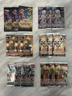 Yugioh Booster Pack Bundle 92 Sealed Pack Different Sizes - Image 1