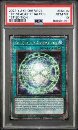 2024 YU-GI-OH! MP24-25TH ANV TIN: DUELING MIRRORS THE SEAL OF ORICHALCOS PSA 10 - Image 1