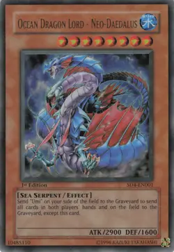 Yugioh Ocean Dragon Lord - Neo-Daedalus SD4-EN001 Ultra Rare 1st Edition NM - Image 1