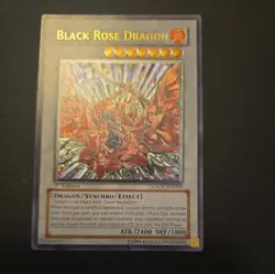 Yugioh EURO Black Rose Dragon CSOC-EN039 Ghost Rare 1st Edition LP - Image 1