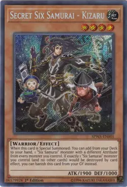 Yugioh! LP Secret Six Samurai - Kizaru - SPWA-EN005 - Secret Rare - 1st Edition - Image 1