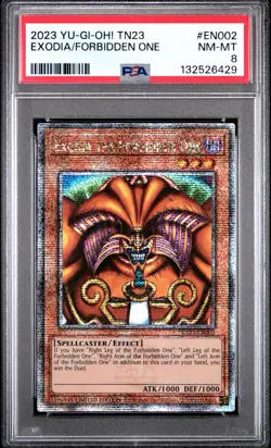 2023 Yu-Gi-Oh! Exodia the Forbidden One TN23-EN002 Quarter Century Rare PSA 8 - Image 1