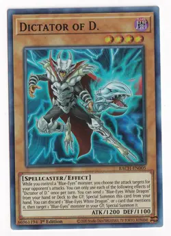 Yu-Gi-Oh! Dictator of D. 1st Ed. BACH-EN005 Super Rare NM - Image 1