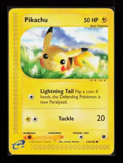 Pikachu 124/165 Common Expedition Pokemon Card - Image 1