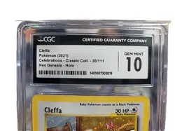 CGC 10 GEM MINT CLEFFA #20 CELEBRATIONS CLASSIC COLLECTION POKEMON TCG 2021 - Image 3