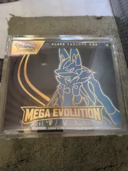 Pokemon TCG Elite Trainer Box Mega Evolution Sealed New In Acrylic Case - Image 1