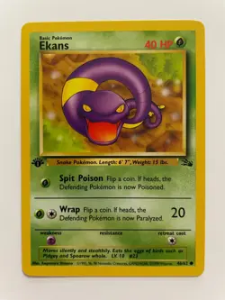 1999 Pokemon TCG 1st Edition Ekans Non-Holo Fossil Unlimited Rare #46/62 - Image 1