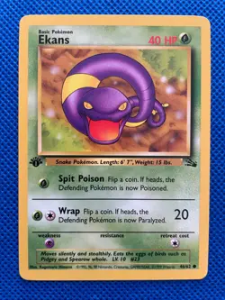1999 Pokemon TCG 1st Edition Ekans Non-Holo Fossil Unlimited Rare #46/62 - Image 3