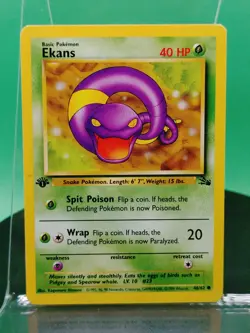 Ekans 46/62 1st Edition Fossil Set Common 1999 English Pokemon Card WoTC - Image 3