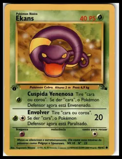 Ekans Pokemon TCG Fossil 46/62 Regular 1st Edition Common - Image 1