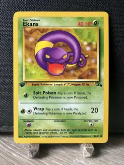 1st Edition EKANS Pokemon TCG Fossil 46/62 - Image 1