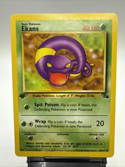 Pokemon TCG Ekans Fossil 46/62 1st Edition Common Card - Image 1