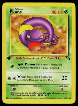 Pokemon Fossil 46/62 Ekans 1st Edition - Image 1