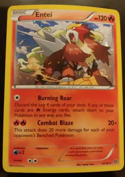 💥🔥 Pokemon Entei Cosmos Holo Ancient Origins 14 Rare NM/MT Foil TCG Fire 🔥💥 - Image 1