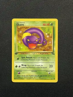 Ekans 46/62 1st Edition Fossil Pokemon TCG WoTC Vintage MP - Image 1