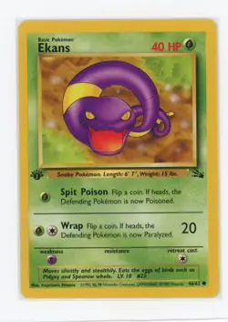 Pokemon Fossil 1st Edition #46/62 Ekans - Image 1