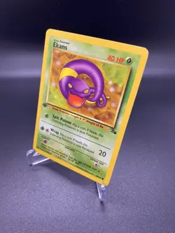 1st Edition Ekans 46/62 Fossil WOTC Pokemon Card 1999. LP - Image 2