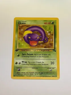 Vintage Pokemon Card TCG Ekans Fossil Set 46/62 Regular 1st Edition Common LP - Image 1